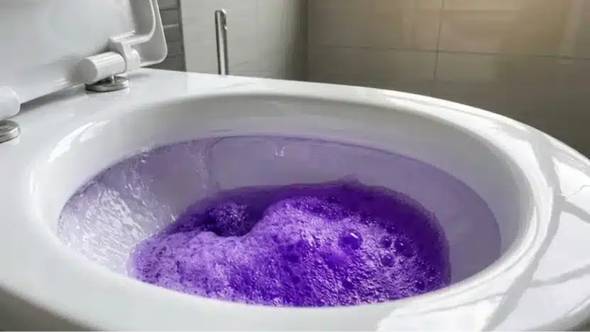 Fuugu WC-Schaum steigt in der ToilettenschĂŒssel bis unter den SpĂŒlrand