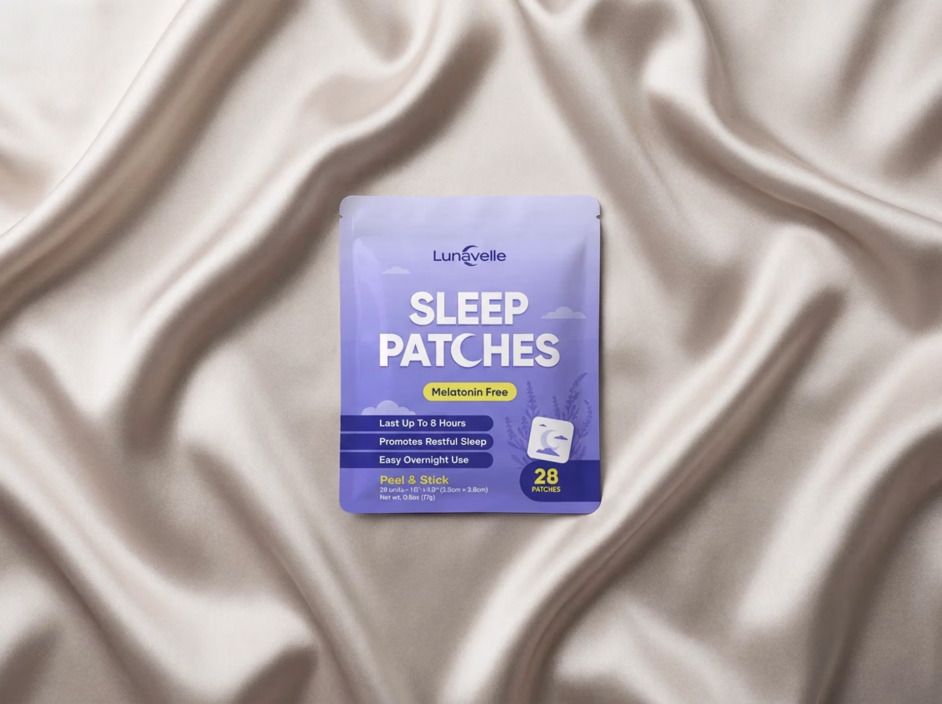 Lunavelle Sleep Patches Packung mit 28 melatoninfreien Schlafpflastern â Produktbild